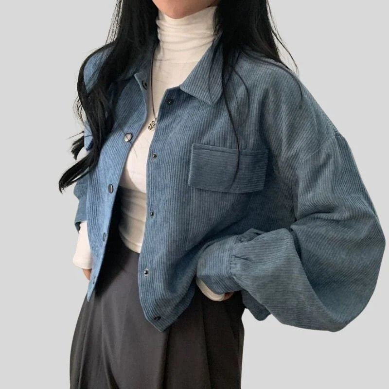 Veste Velours Bleu Femme – Image 2
